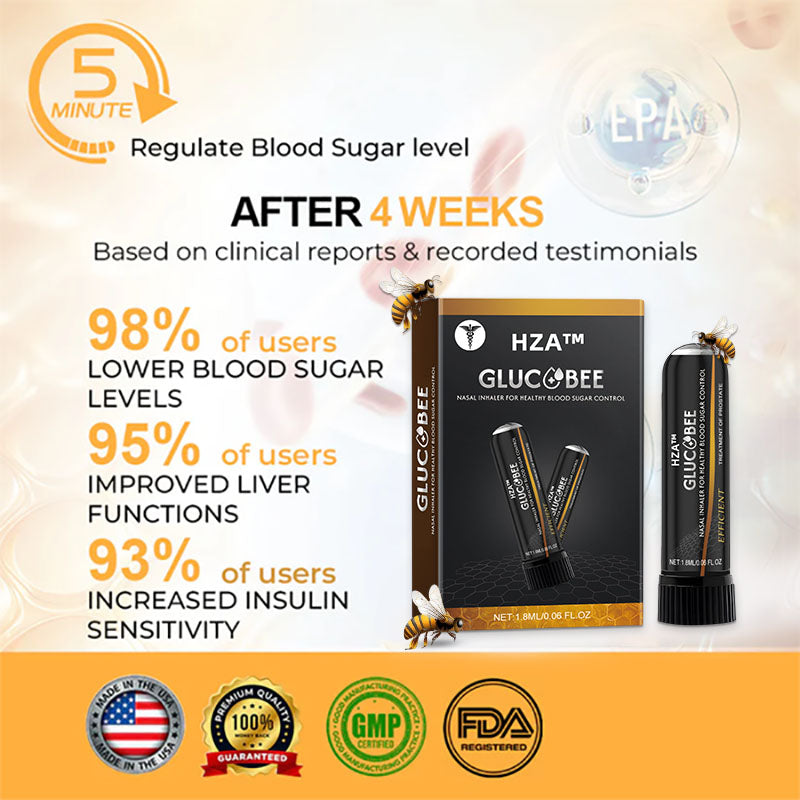 🔰Official Store: HZA™ GlucoBee Nasal Inhaler👨⚕️USA Diabetes Association (ADA)Approved (Lowers blood sugar and supports diabetes management)