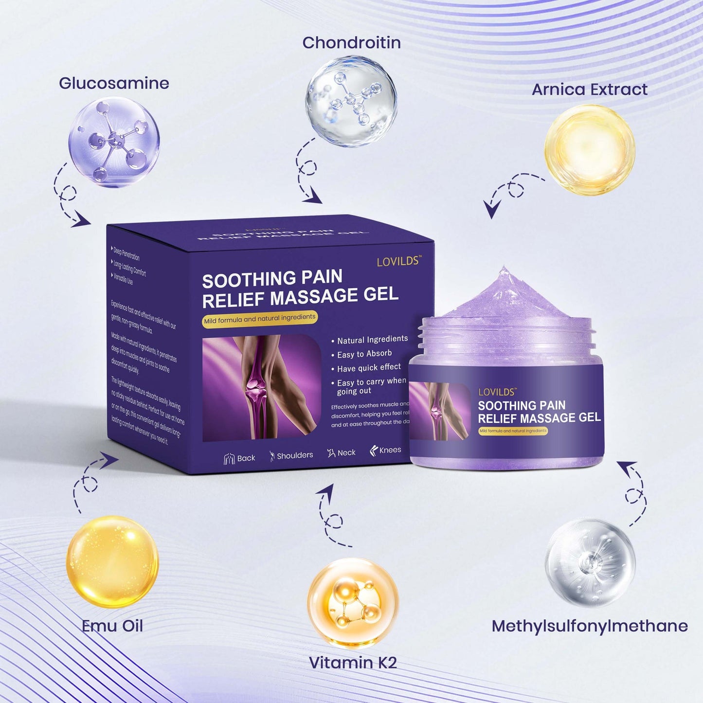 LOVILDS™  Turmeric & Emu Oil Arthritis Soothing Pain Relief Massage Gel
